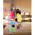 Double rods garment telescopic drying rack